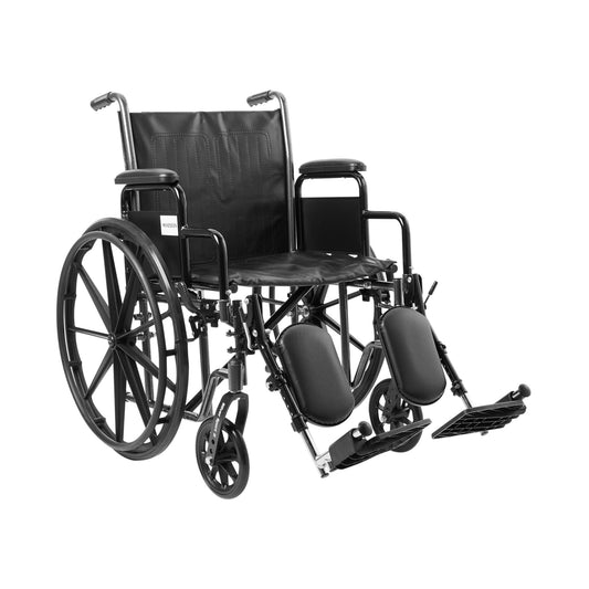 Wheelchair McKesson Dual Axle Desk Length Arm Swing-Away Elevating Legrest Black Upholstery 20 Inch Seat Width Adult 350 lbs. Weight Capacity - 146-SS
