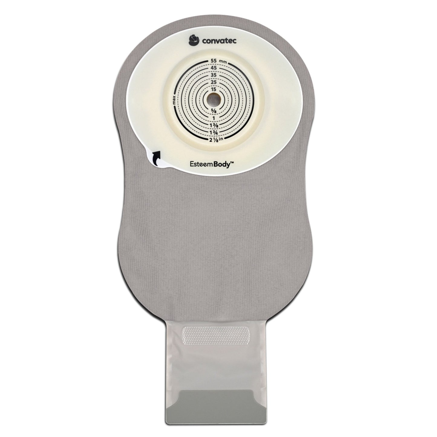 Ostomy Pouch Esteem Body™ One-Piece System 11 Inch Length Convex, Trim To Fit 10 to 35 mm Stoma Drainable 423653