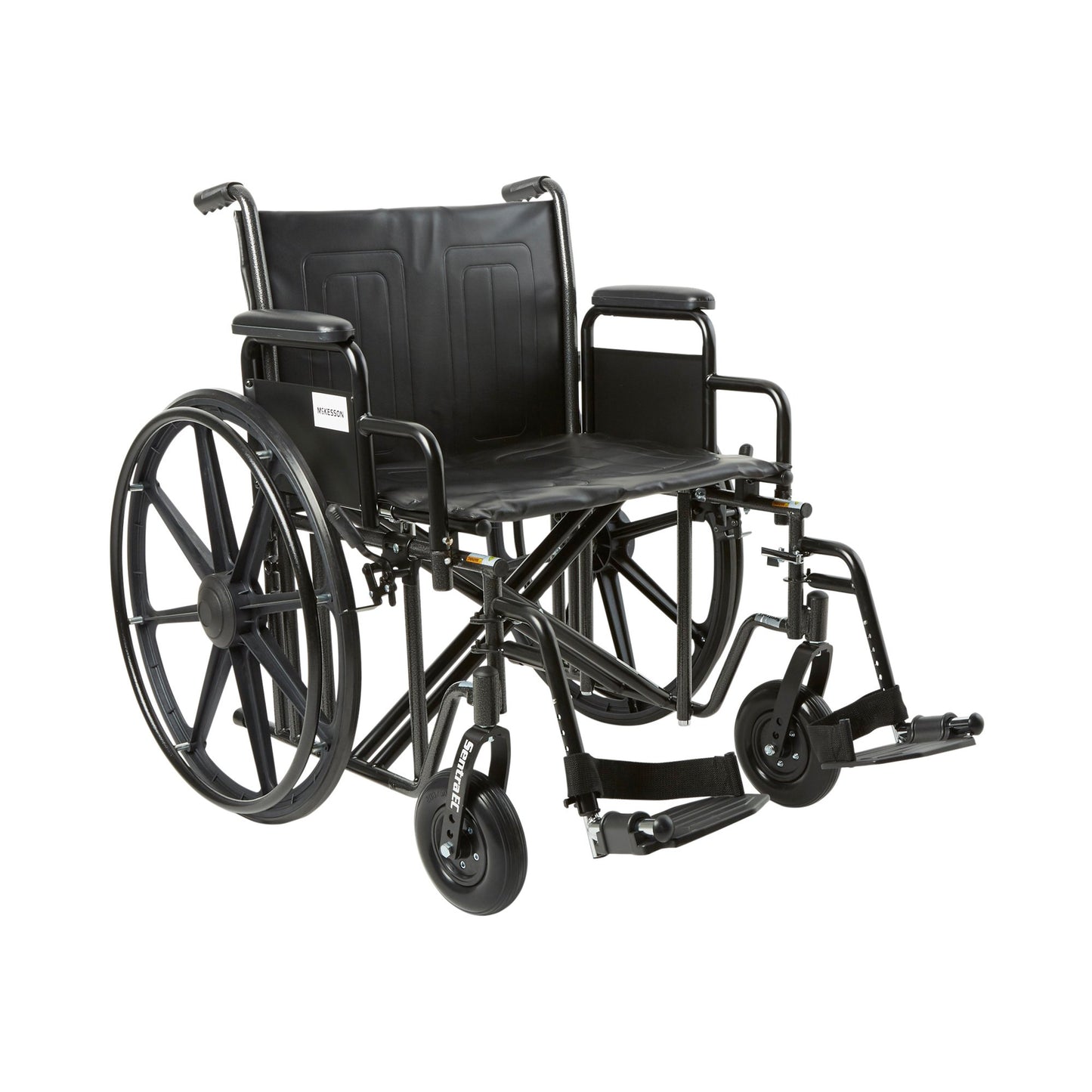 Bariatric Wheelchair McKesson Dual Axle Desk Length Arm Swing-Away Footrest Black Upholstery 22 Inch Seat Width Adult 450 lbs. Weight Capacity - 146-S