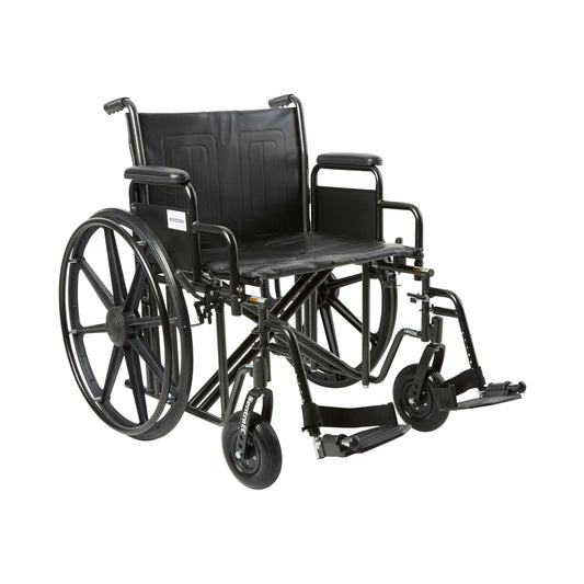 Bariatric Wheelchair McKesson Dual Axle Desk Length Arm Swing-Away Footrest Black Upholstery 22 Inch Seat Width Adult 450 lbs. Weight Capacity - 146-S