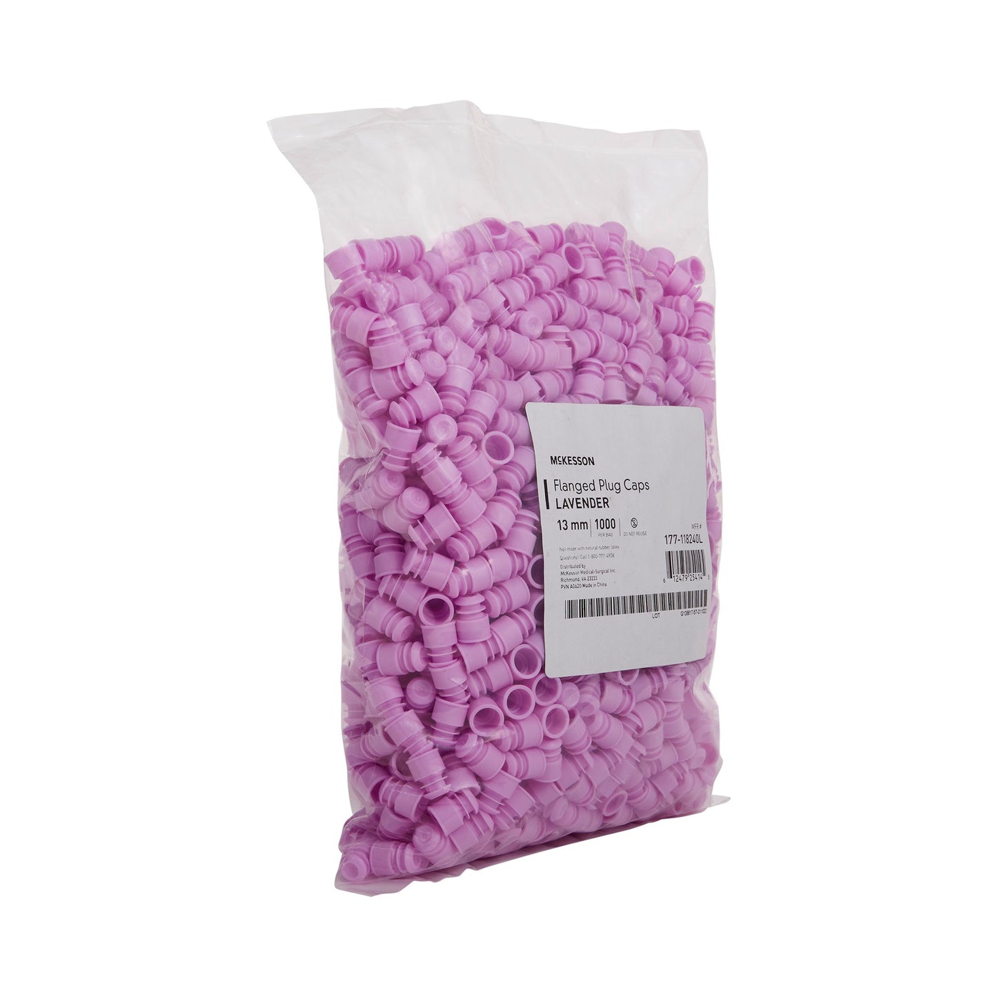 McKesson Tube Closure Flanged Plug Cap Lavender Polyethylene 1000 per Bag 177-118240L
