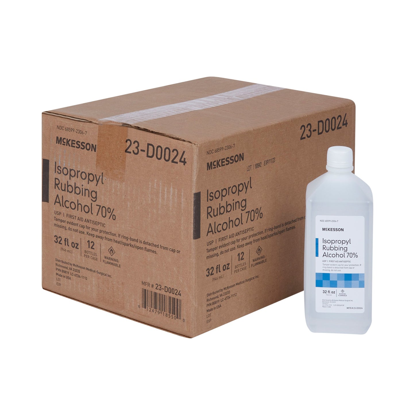McKesson Isopropyl Alcohol Antiseptic, 32-ounce bottle 23-D0024