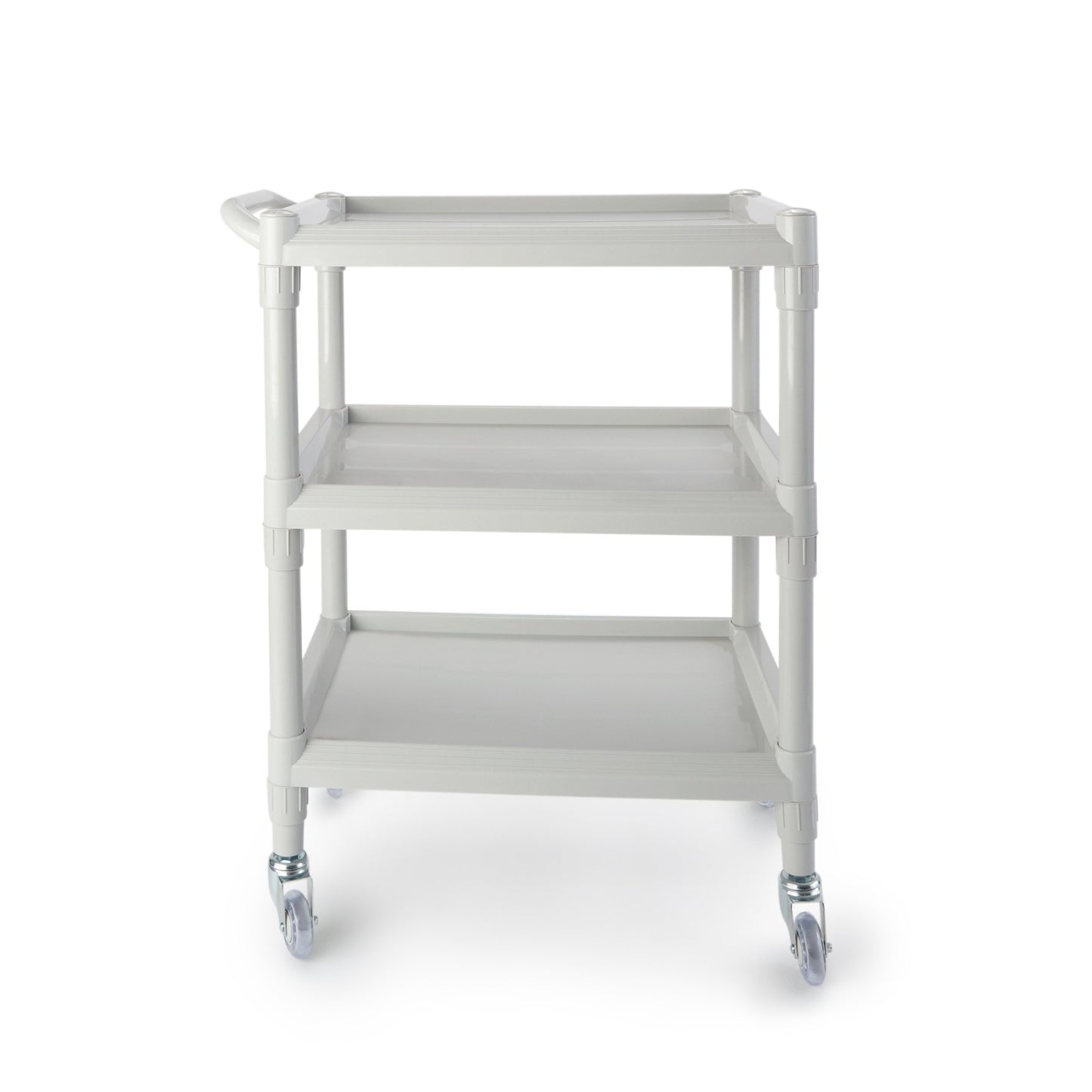Utility Cart McKesson Plastic 17.5 X 25.25 X 35 Inch Light Gray Shelves Outside: 25-1/4 X 17-1/2 Inch, Shelves Inside Flat Space: 15.88 X 15.67 Inch -