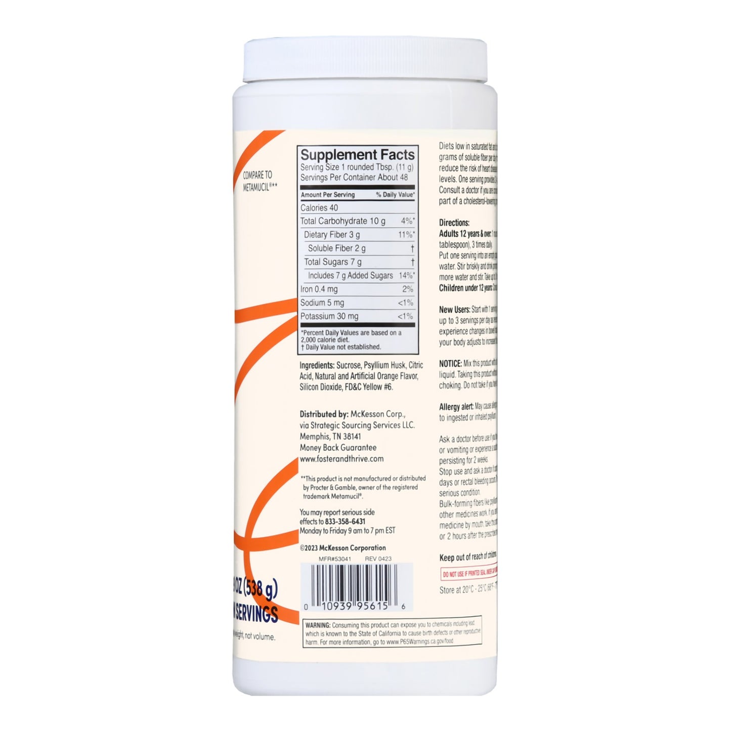 Foster & Thrive™ Fiber Powder Original Texture Orange 01093995615