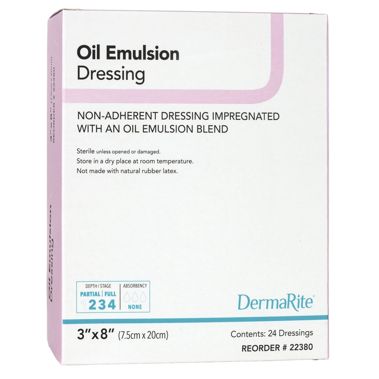 Oil Emulsion Impregnated Dressing DermaRite® Rectangle 3 X 8 Inch Sterile - 22380