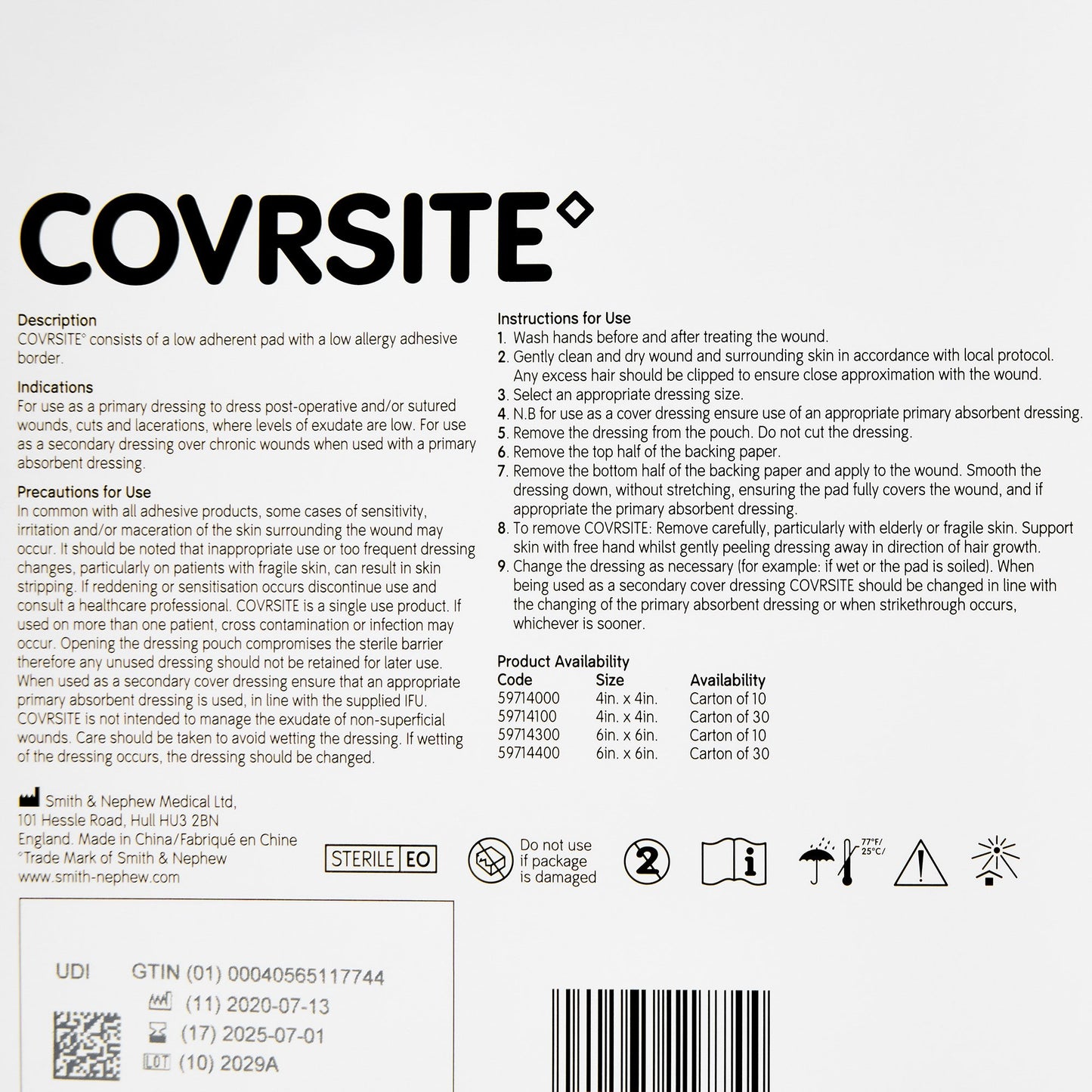 Covrsite Composite Dressing, 6 x 6 Inch 59714300