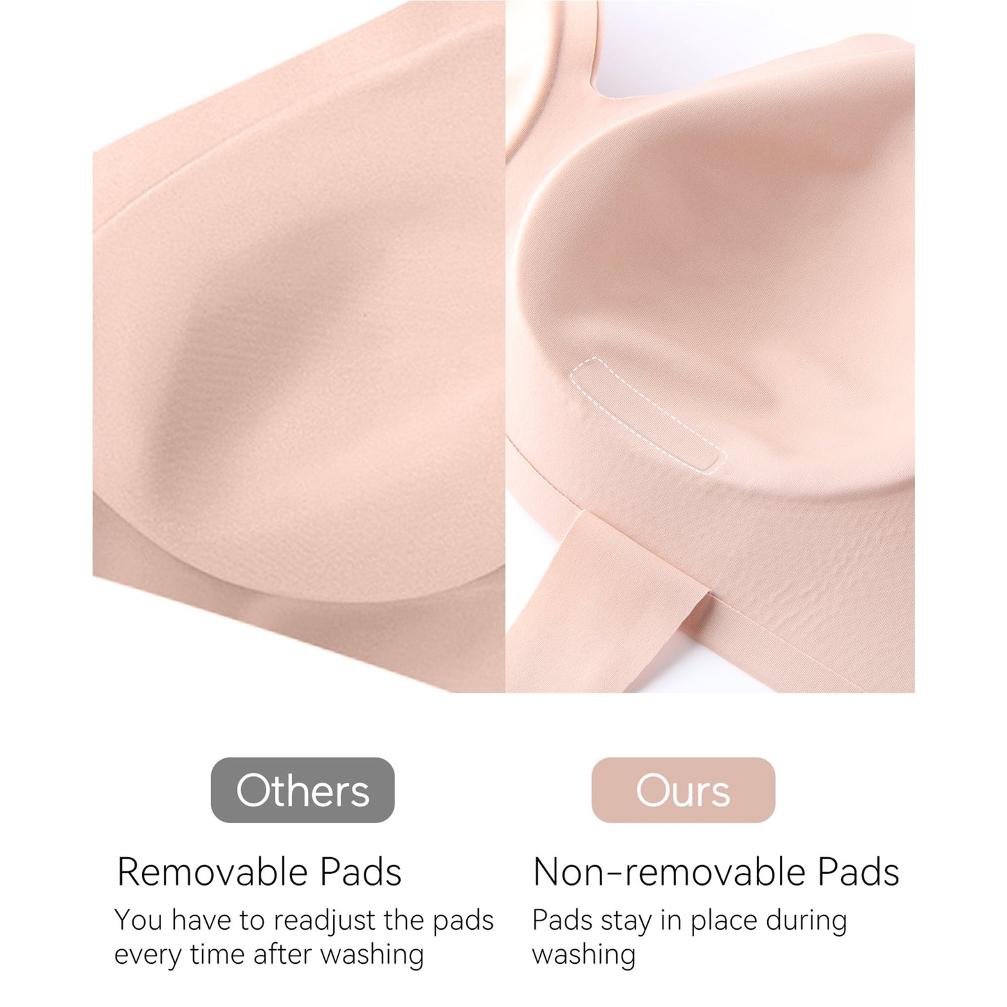 Momcozy Smooth Nursing Bra, Large, Beige FB021-SK100L-C