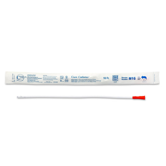 Cure Medical Cure Catheter Male Intermittent Catheter, 16 Fr., Straight M16, Box of 30