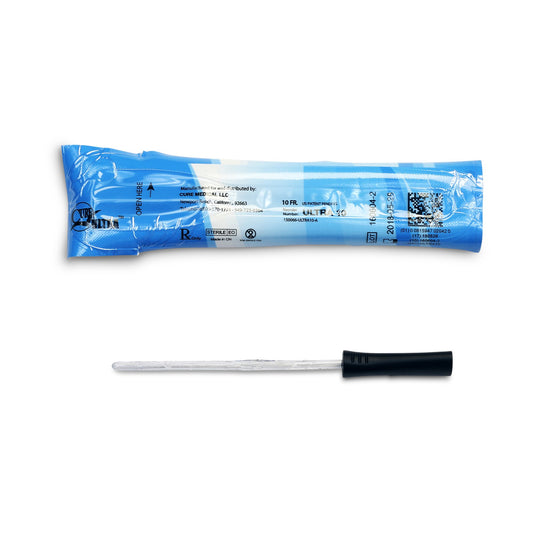 Urethral Catheter Cure Ultra® Straight Tip Lubricated PVC 10 Fr. 6 Inch - ULTRA10