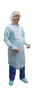 Protective Procedure Gown Precept® One Size Fits Most Blue NonSterile ASTM F1671 Disposable - 8572