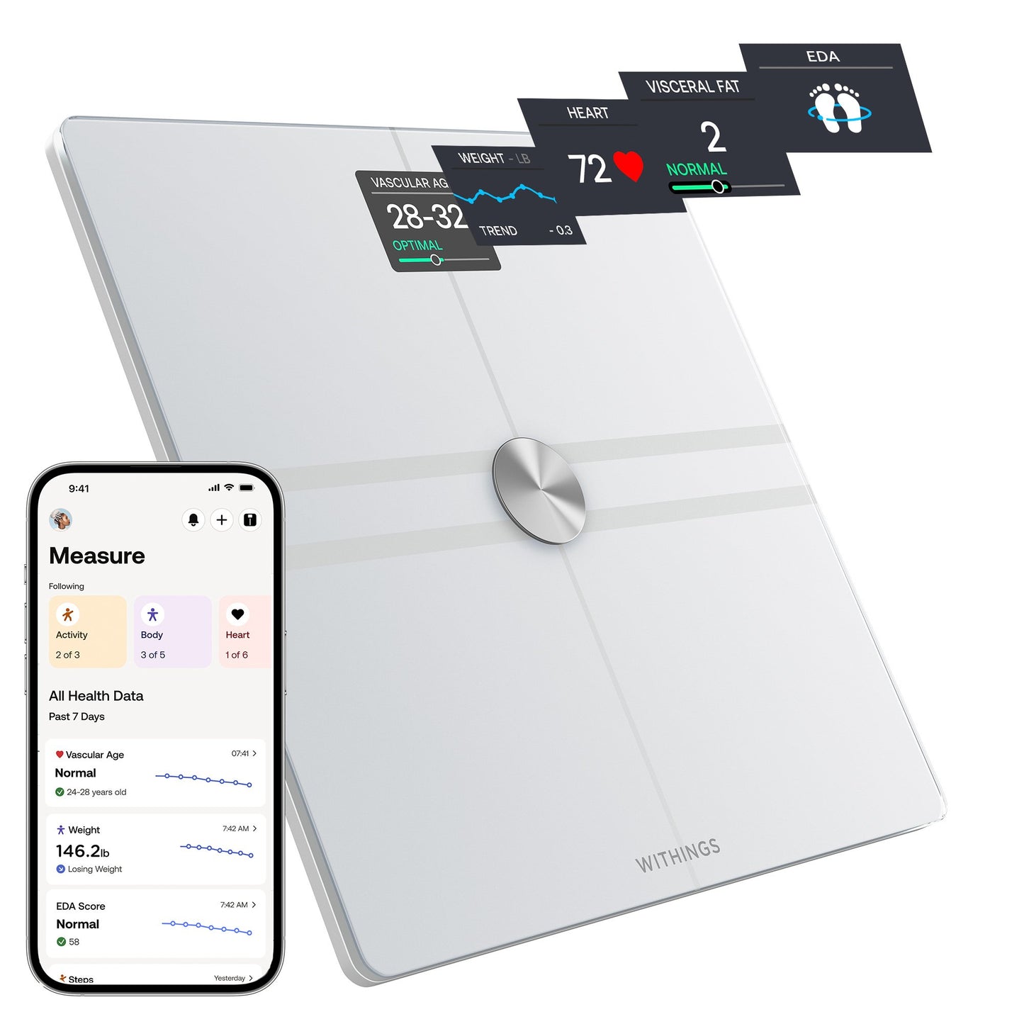 Withings Body Comp Wifi Smart Scale, White WBS12-WHITE-ALL-INTER