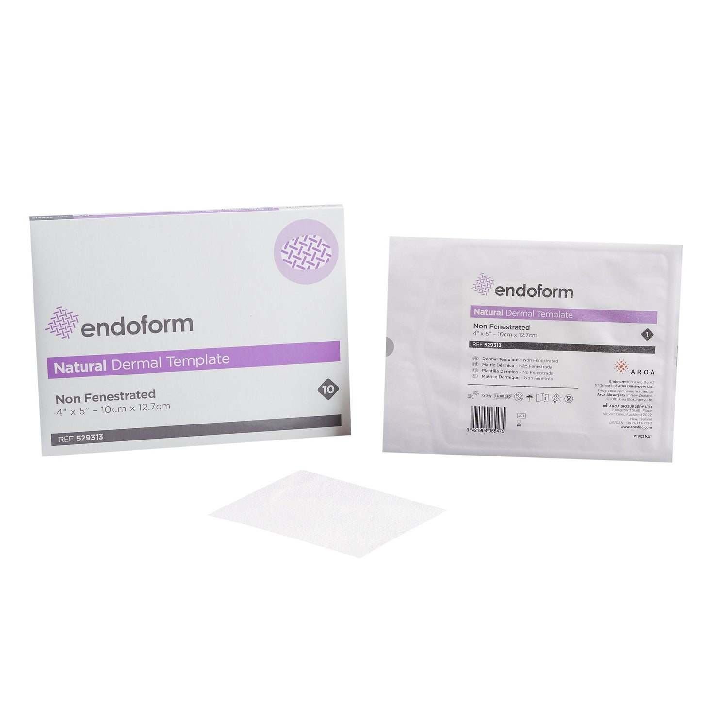 Collagen Dressing with ECM Endoform® Natural Dermal Template 4 X 5 Inch Rectangle Sterile - 529313