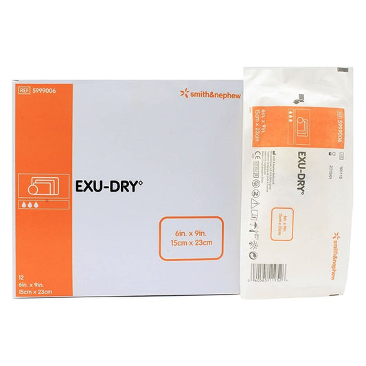 Super Absorbent Dressing EXU-DRY Anti-Shear 6 X 9 Inch Rectangle - 5999006
