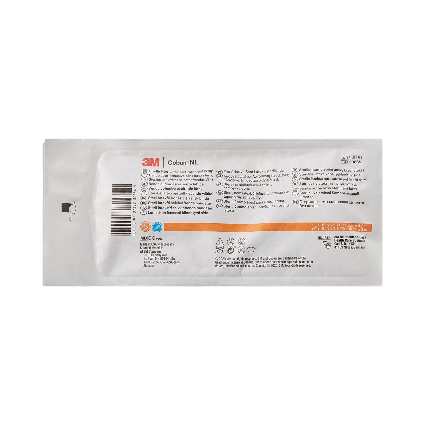 3M™ Coban™ LF Self-adherent Closure Cohesive Bandage, 6 Inch x 5 Yard 2086S