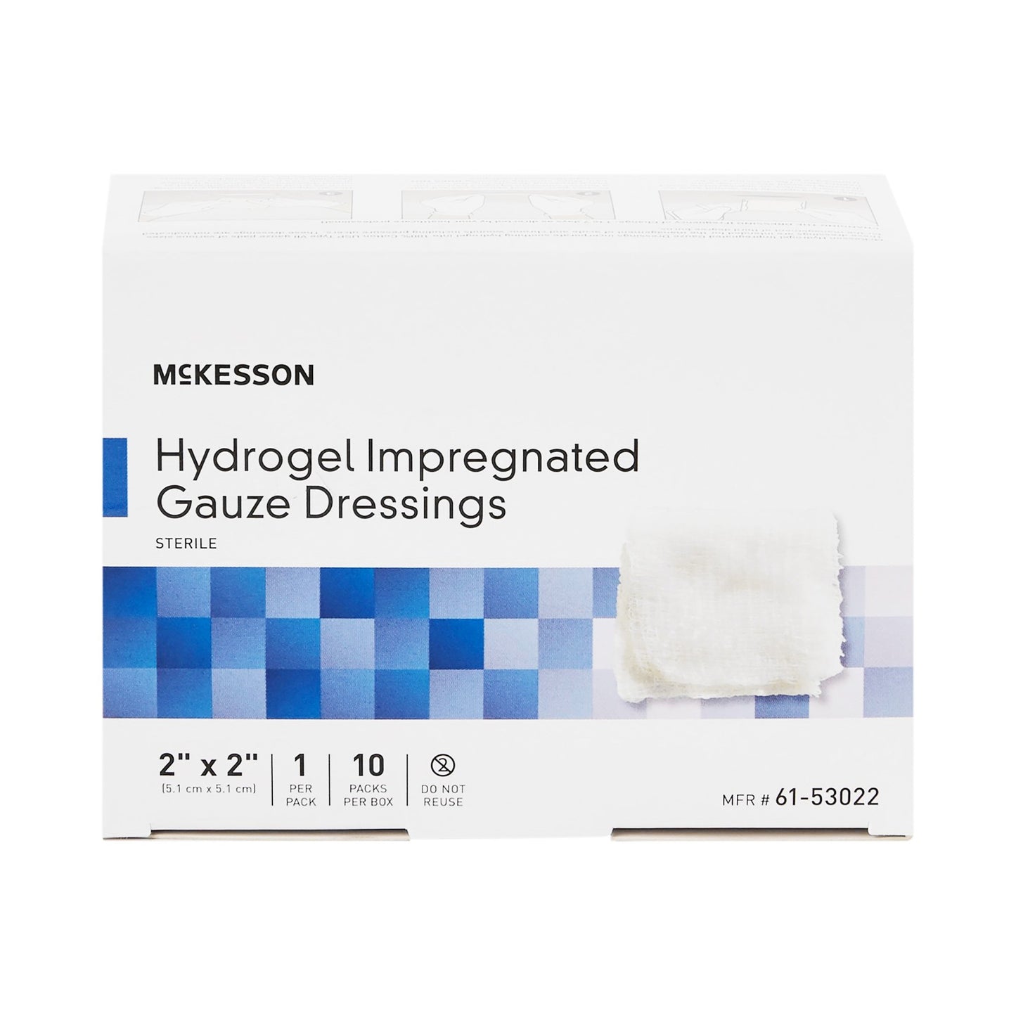 McKesson Hydrogel Gauze Dressing, 2 x 2 Inch 61-53022