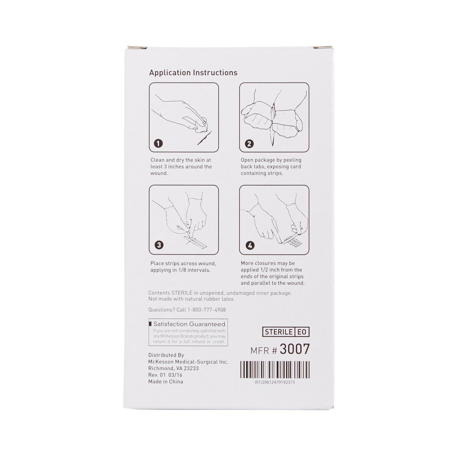 McKesson Skin Closure Strip, ¼ X 3 Inch 3007
