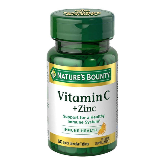 Vitamin C Supplement + Zinc Nature's Bounty® Tablet 60 per Bottle - 74312553936