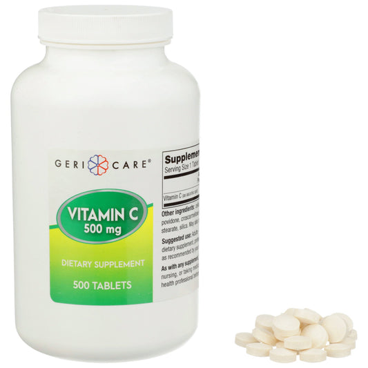 Vitamin C Supplement Geri-Care® Ascorbic Acid 500 mg Strength Tablet 500 per Bottle - 841-50-GCP