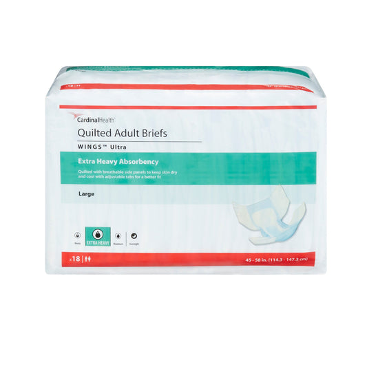 Unisex Adult Incontinence Brief Wings™ Ultra Large Disposable Heavy Absorbency - 77074