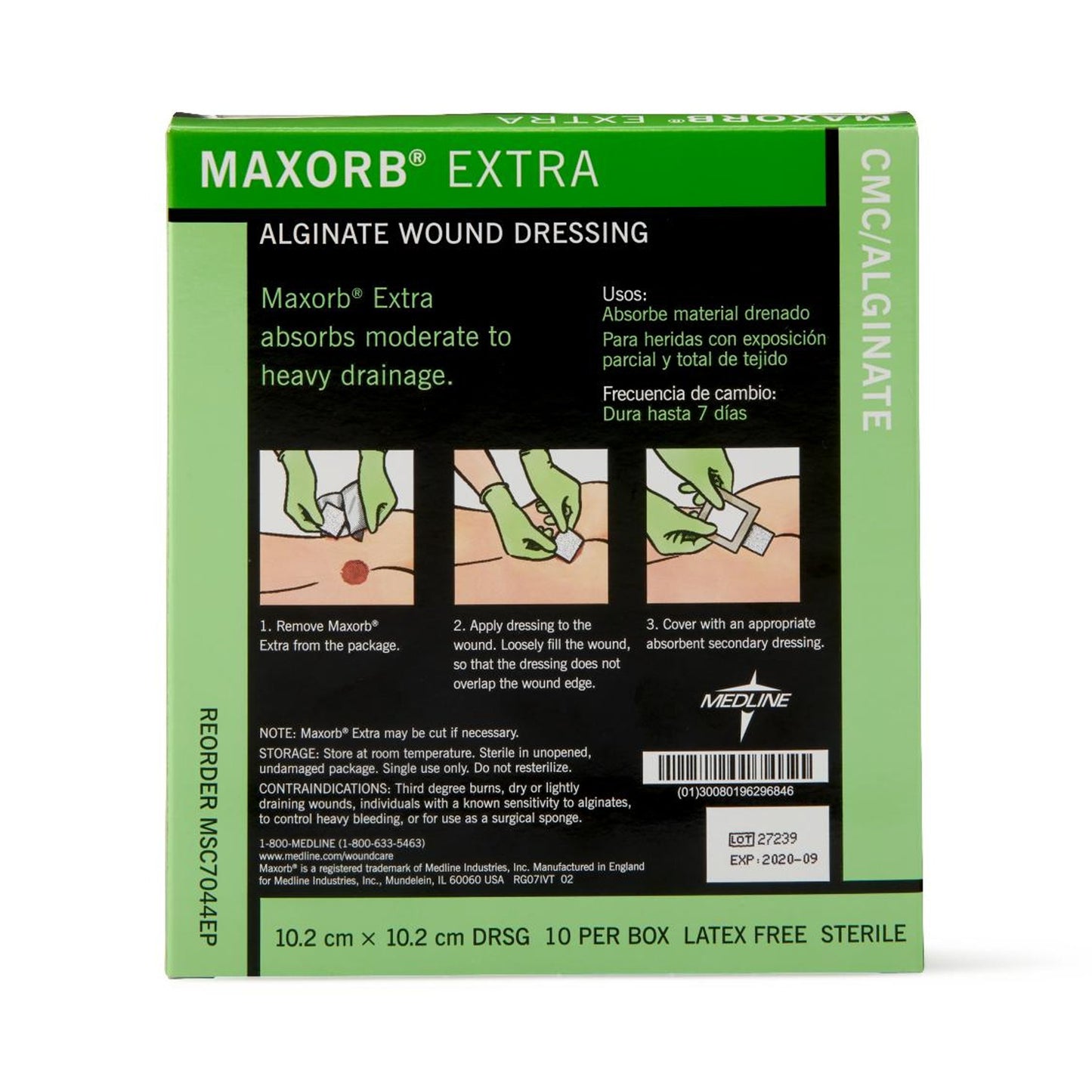 Maxorb® Extra Calcium Alginate Dressing, 4 x 4 Inch MSC7044EP