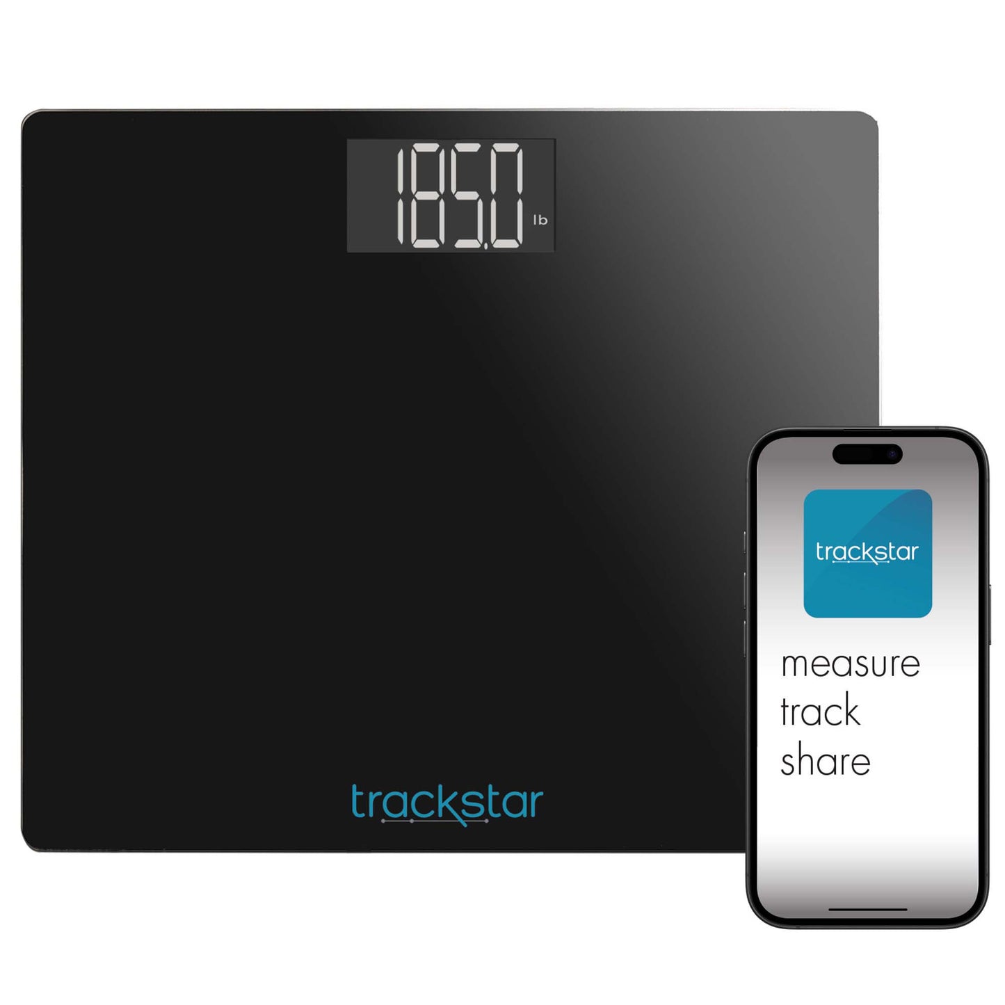 Floor Scale Trackstar Digital Display 550 lbs. / 250 kg Weight Capacity Black Battery Operated 302-1114B