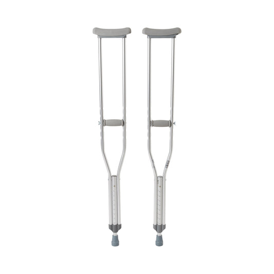 Underarm Crutches McKesson Adult 5 Foot 2 Inch to 5 Foot 10 Inch User Height Aluminum Frame 350 lbs. Weight Capacity - 146-10400-8