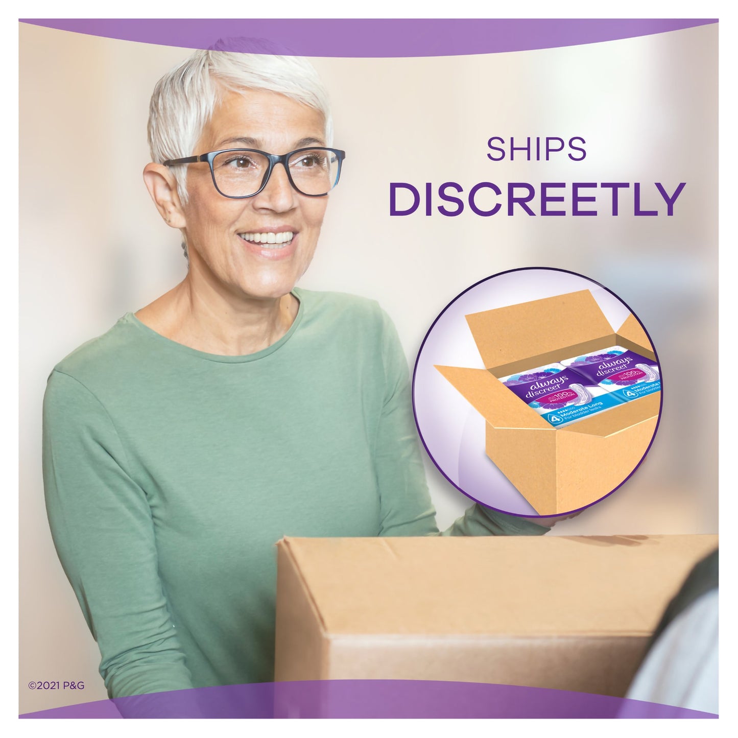 Always® Discreet Bladder Control Pad, Moderate 00037000904335