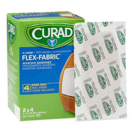 Adhesive Strip Curad® Flex-Fabric 2 X 4 Inch Fabric Rectangle Tan Sterile - NON25524