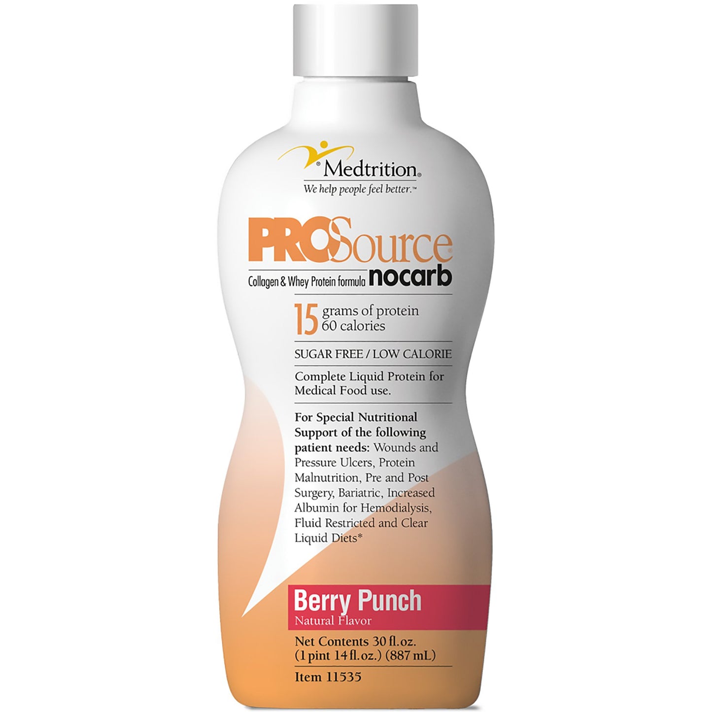 ProSource NoCarb™ Berry Punch Collagen and Whey Protein Formula, 32-ounce Bottle 11535