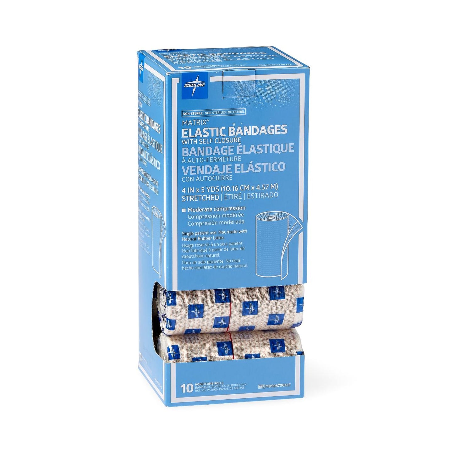 Matrix Double Hook and Loop Closure Elastic Bandage, 4 Inch x 5 Yard MDS087004LF