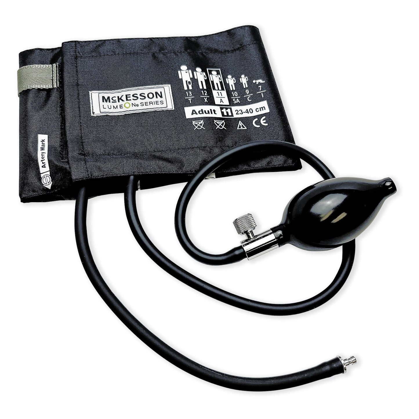 Reusable Blood Pressure Cuff and Bulb McKesson LUMEON™ 23 to 40 cm Arm Nylon Cuff Adult Cuff - 01-865-11ABKGM
