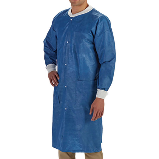 Graham Medical Products LabMates Lab Coat, X-Large, Blue 85180, Case of 50