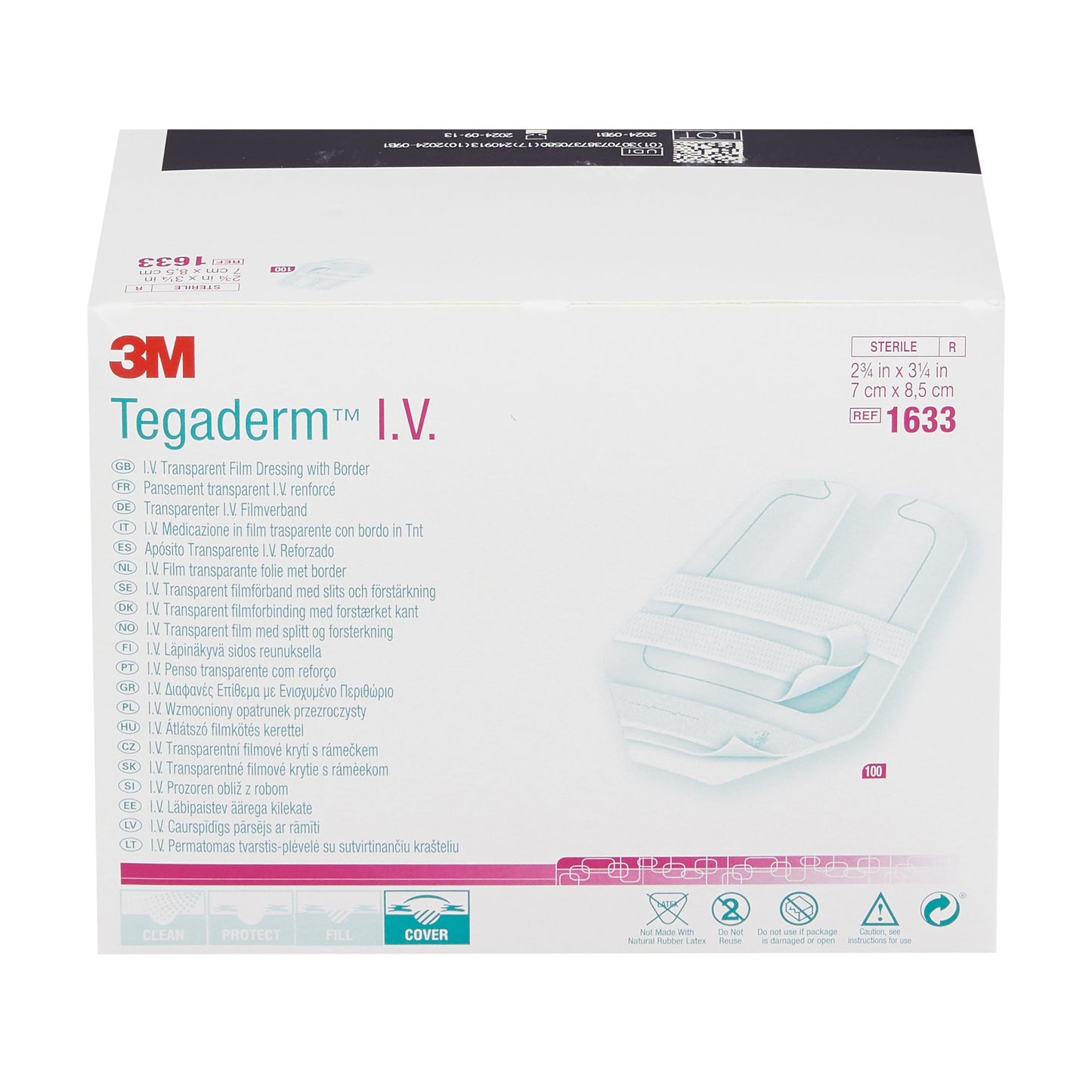 3M™ Tegaderm™ IV Dressing, 8.5 x 7 cm 1633