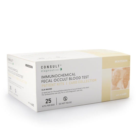 Cancer Screening Test Kit McKesson Consult™ Fecal Occult Blood Test (iFOB or FIT) 25 Tests CLIA Waived - 4485