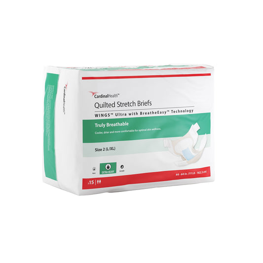 Incontinence Brief Wings™ Ultra Size 2 Unisex Disposable Heavy Absorbency 77064