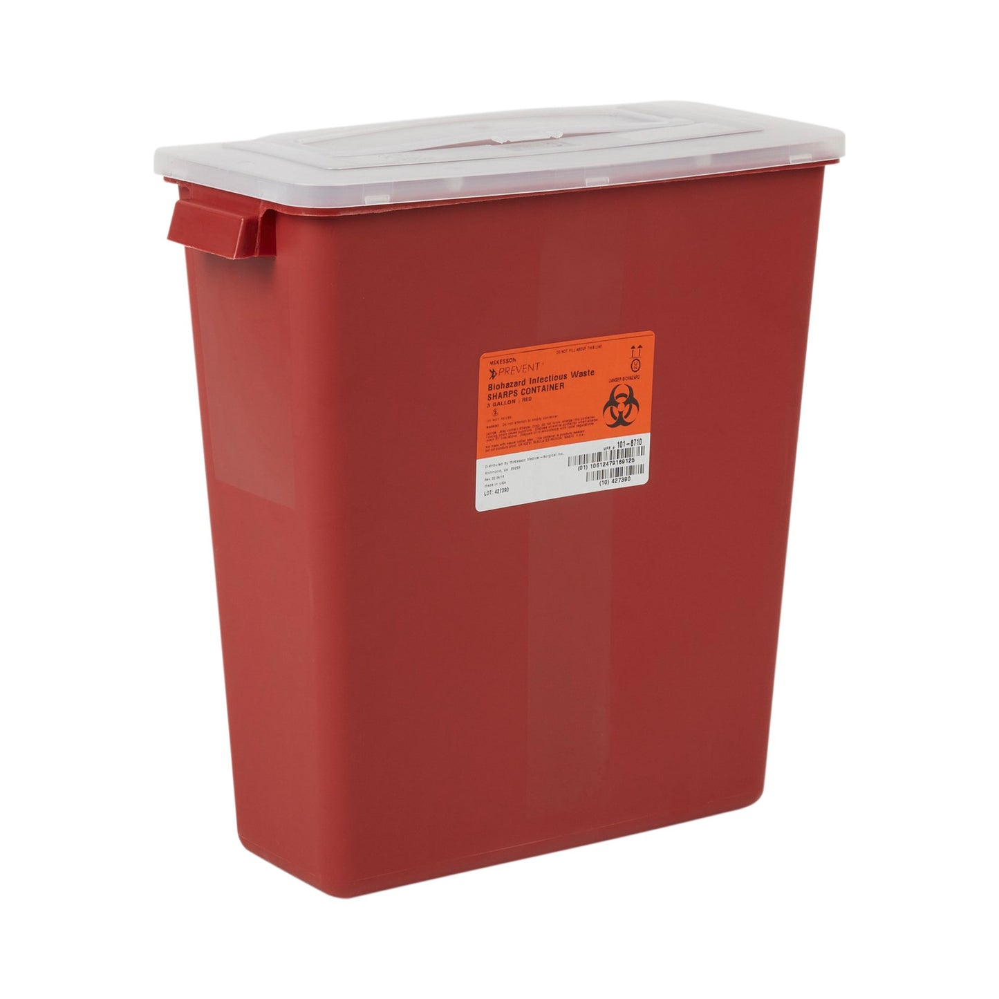 McKesson Prevent® Multi-purpose Sharps Container, 3 Gallon, 13.5 x 12.5 x 6 Inch 101-8710