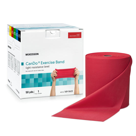 McKesson CanDo® Exercise Light Resistance Band, Red, 5 Inch x 50 Yard 169-5622