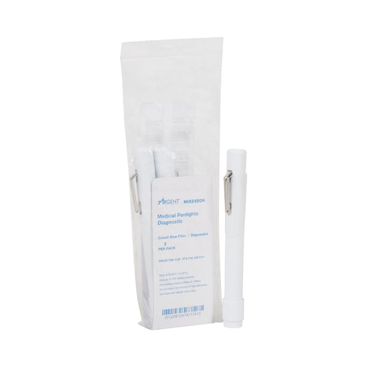 Penlight McKesson White Light with Cobalt Filters 4-1/2 Inch Disposable - 22-6303