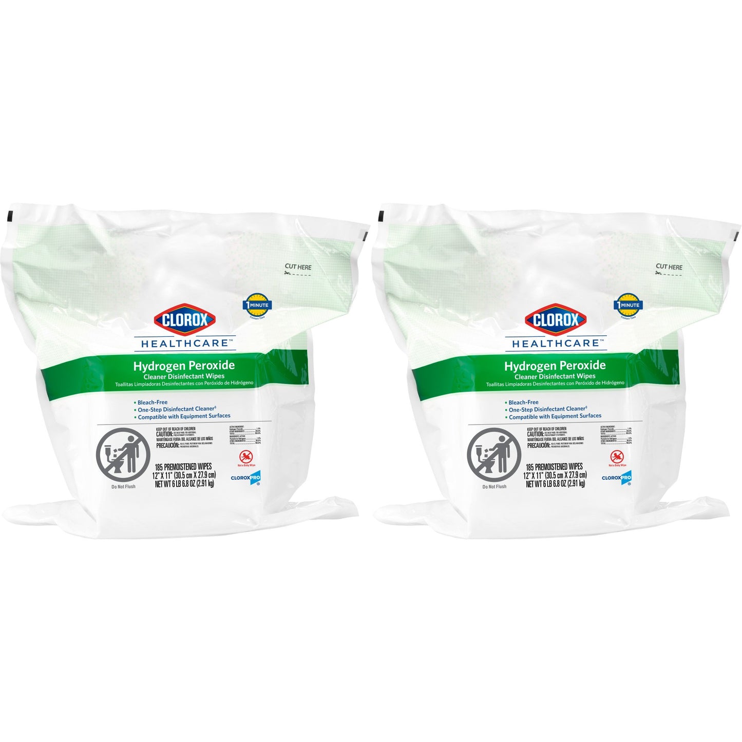 Clorox Healthcare® Hydrogen Peroxide Cleaner Disinfectant Wipes, Refill Pouch 30827