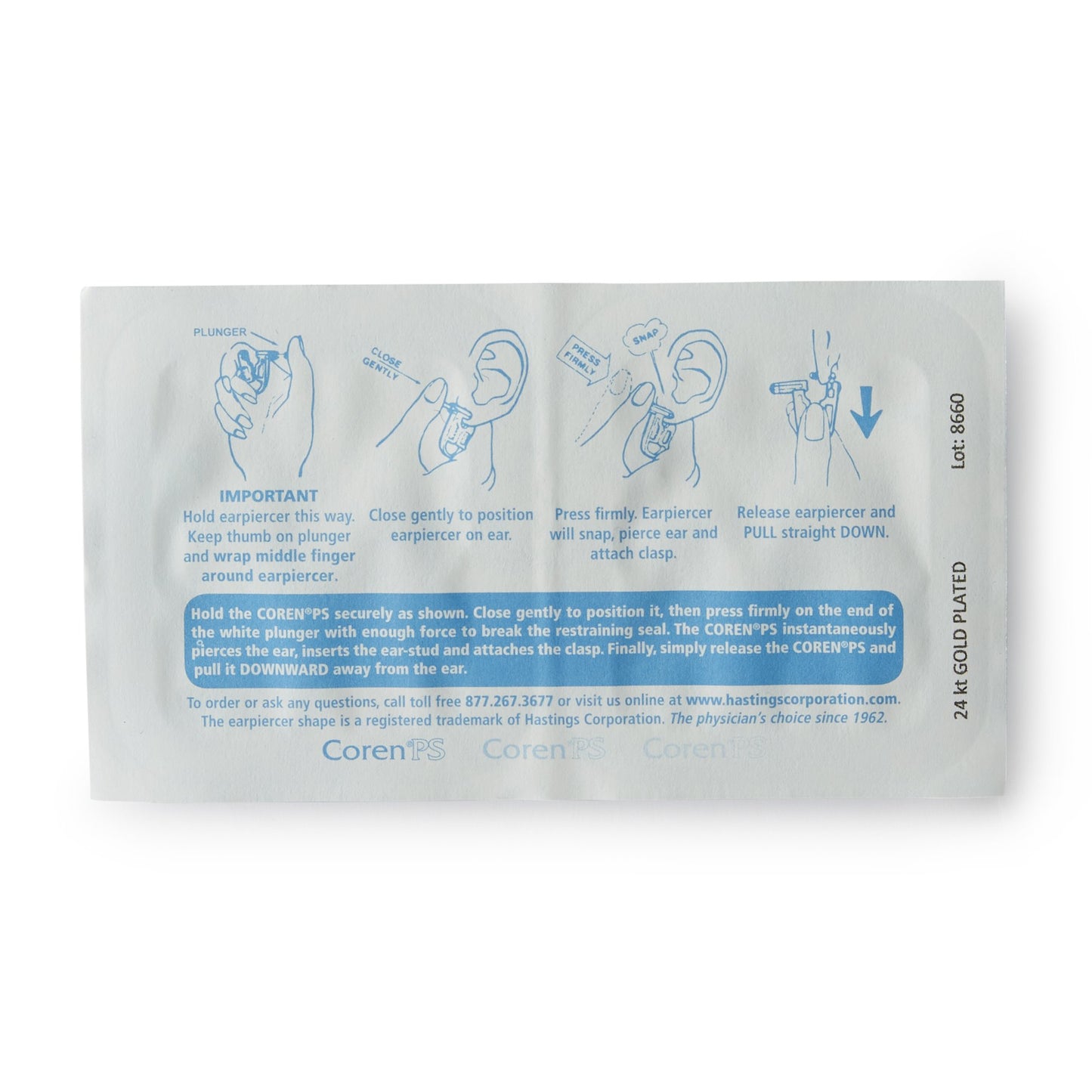 Nemsco Coren PS Ear Piercer NEMS-575, Box of 6