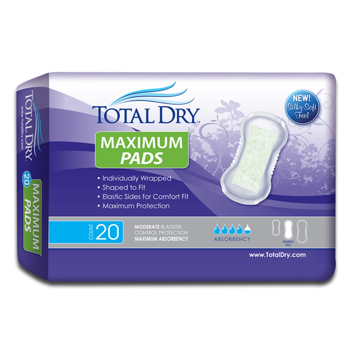 Bladder Control Pad TotalDry™ 13-3/4 Inch Length Moderate Absorbency Polymer Core Regular - SP1573
