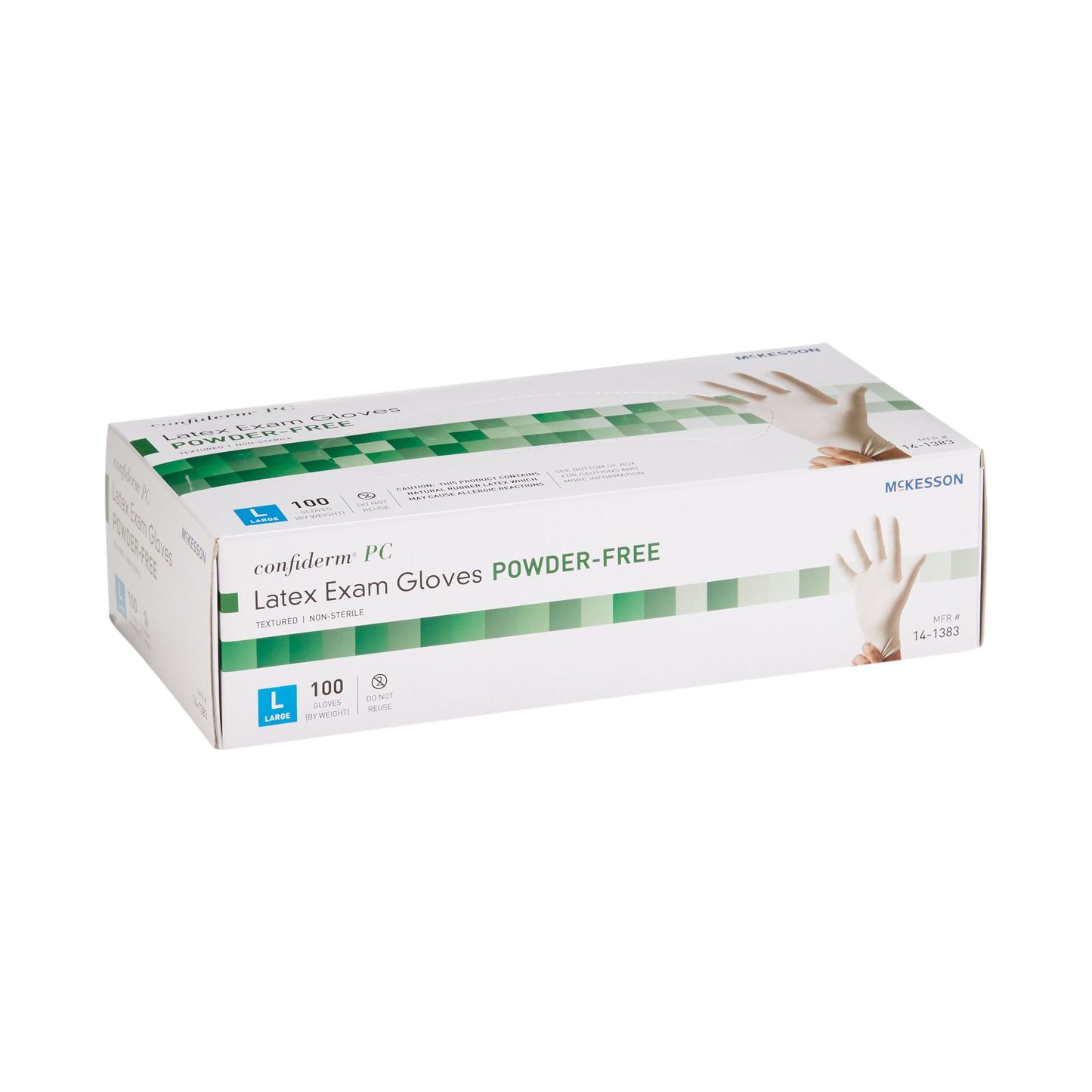 McKesson Confiderm® Latex Exam Glove, Large, Ivory 14-1383