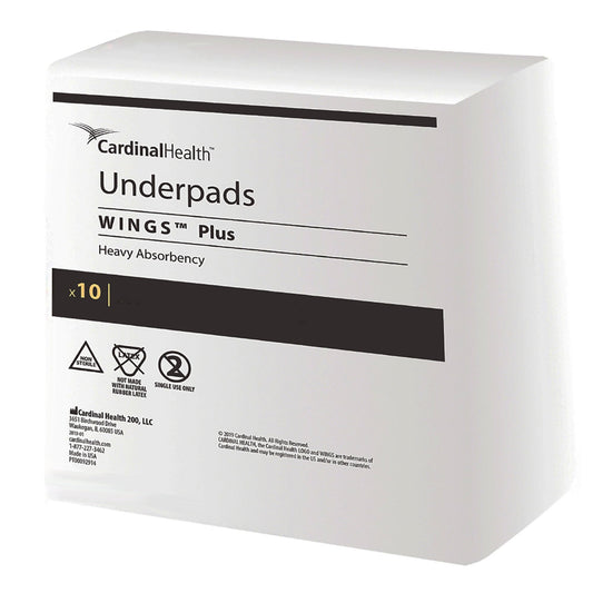 Disposable Underpad Wings™ Plus 30 X 30 Inch Fluff / Polymer Heavy Absorbency - 9173