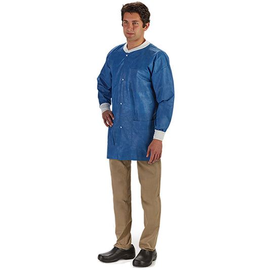 Graham Medical Products LabMates Lab Jacket, Medium, Blue 85189, Bag of 10