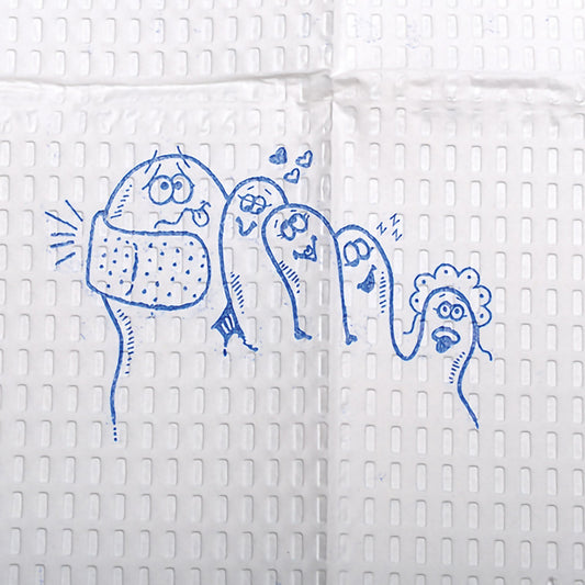 Procedure Towel McKesson 13 W X 18 L Inch White / Blue Cartoon Toes NonSterile - 18-917489