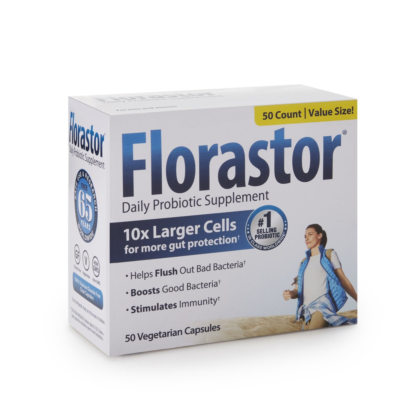 Florastor® Dual Action Probiotic Vegetarian Capsules 66825000201