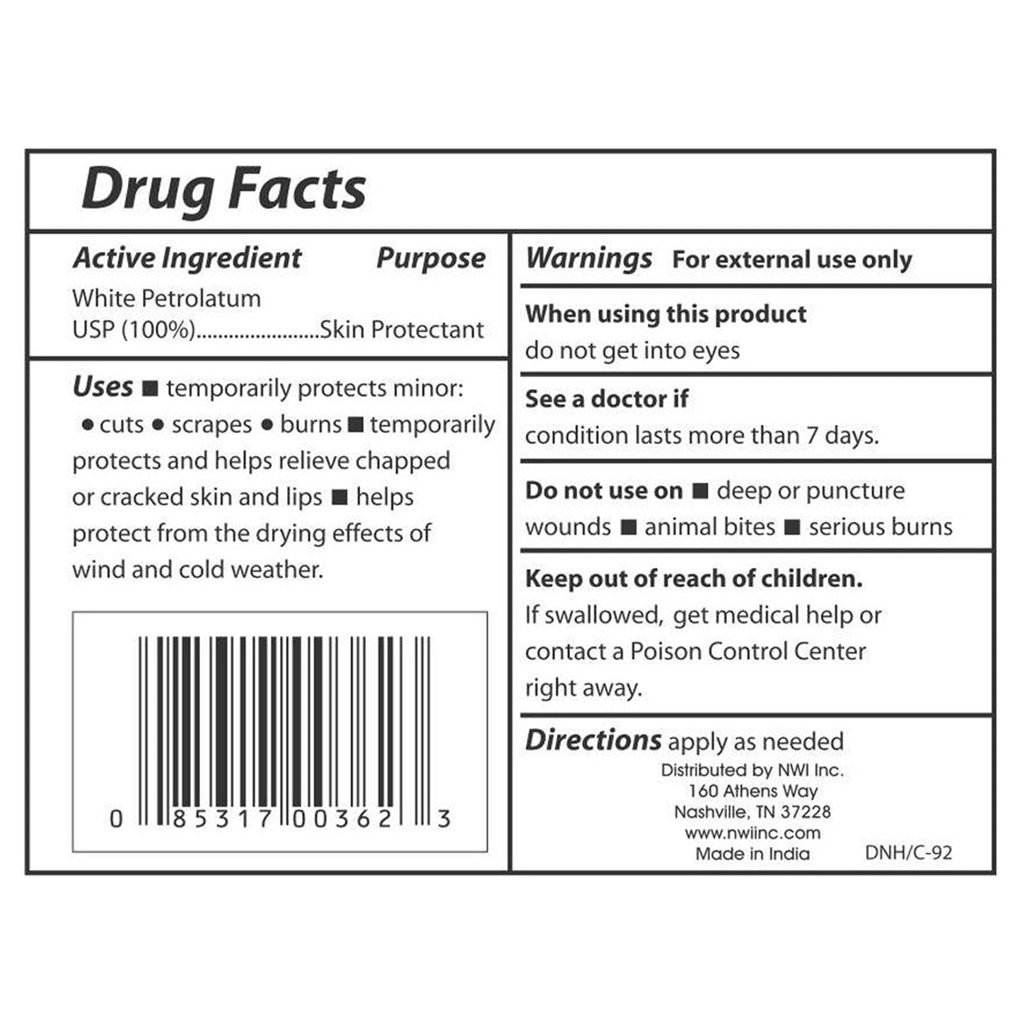 CareAll® White Petrolatum Petroleum Jelly PJ13