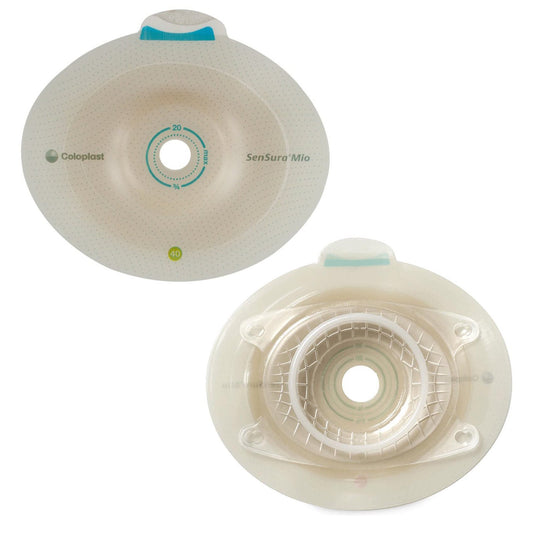Ostomy Barrier SenSura® Mio Click Precut, Standard Wear Elastic Adhesive 50 mm Flange Red Code System 1 Inch Opening - 16914