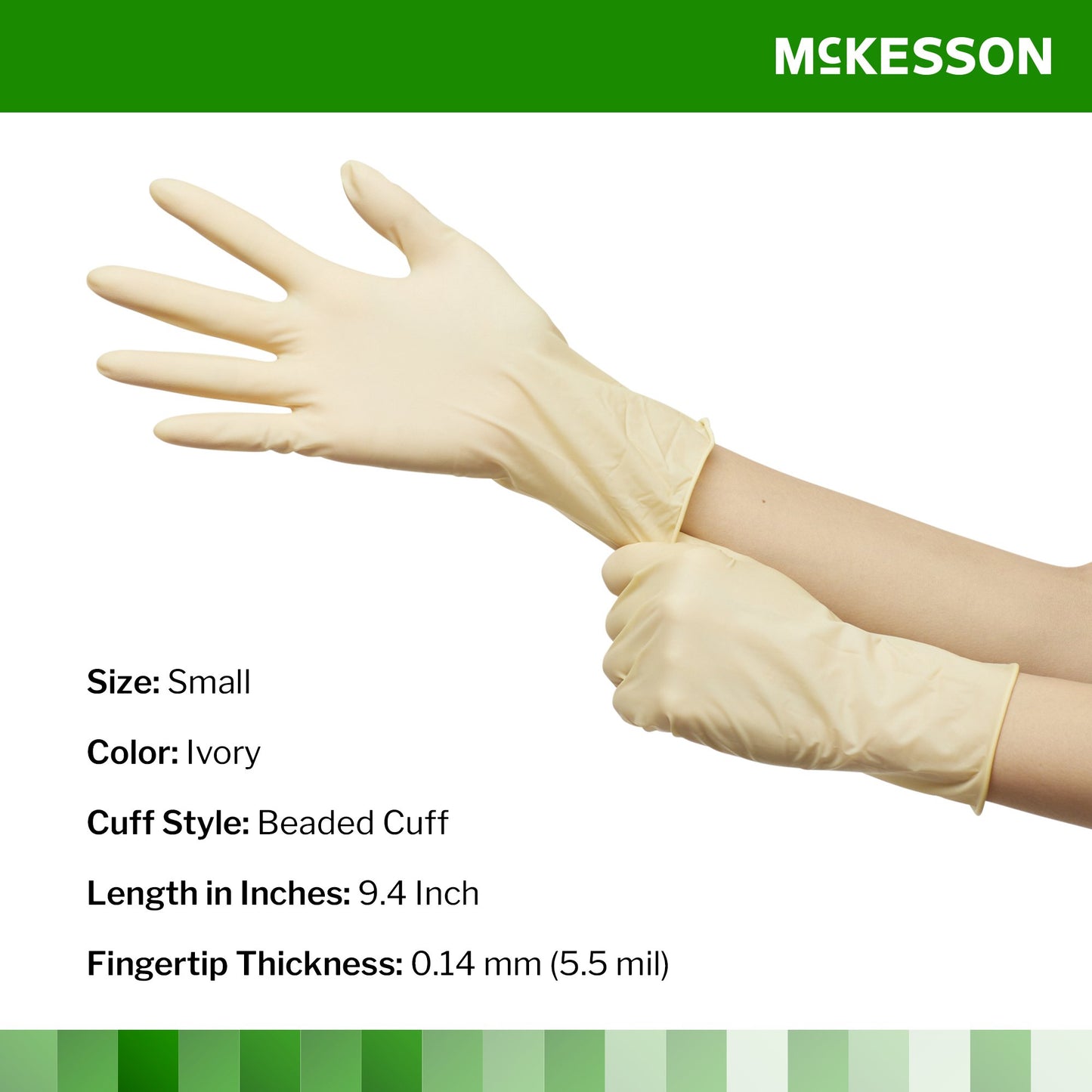 McKesson Confiderm® Latex Exam Glove, Small, Ivory 14-314