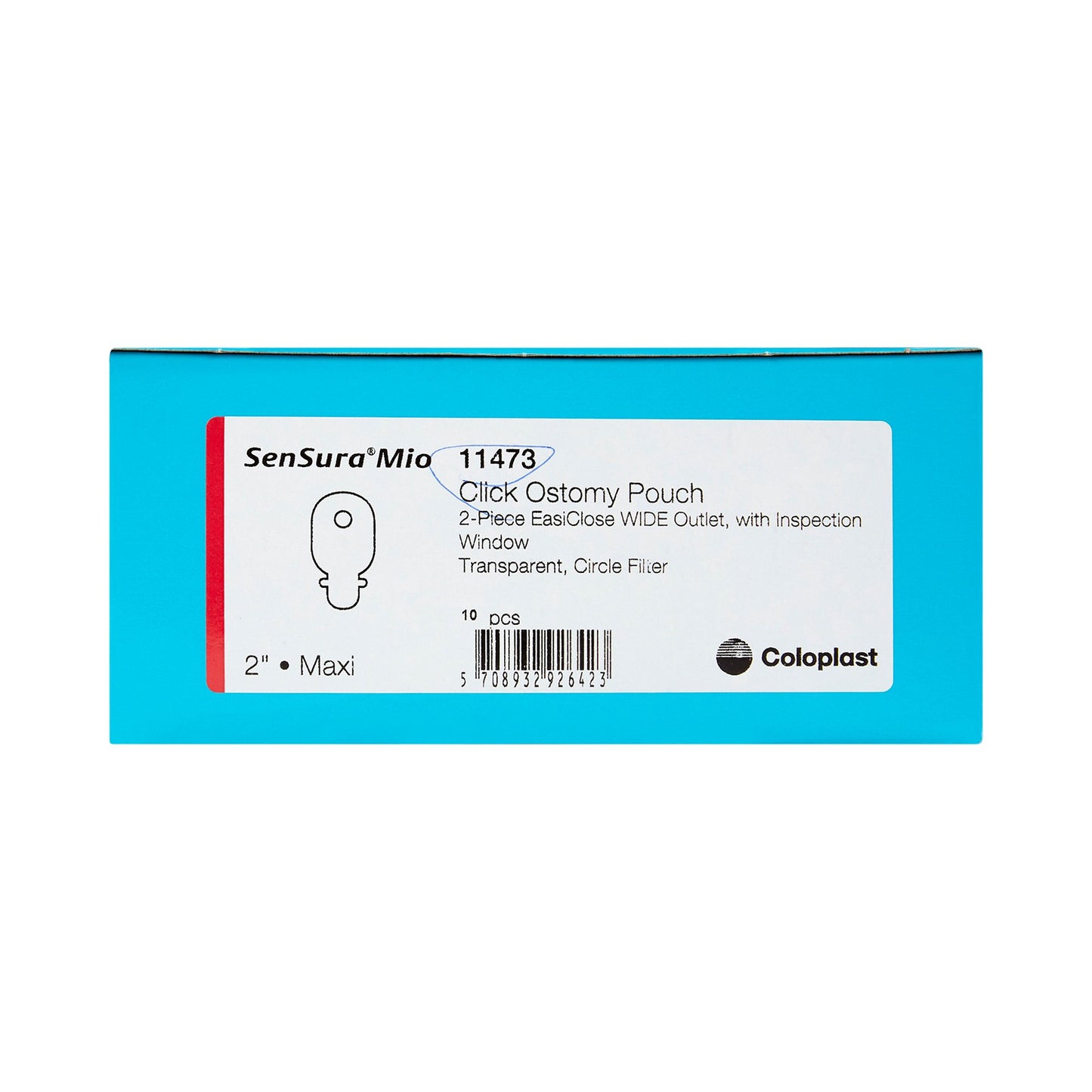 SenSura® Mio Click 2-Piece Transparent Ostomy Pouch, Red Match 11473